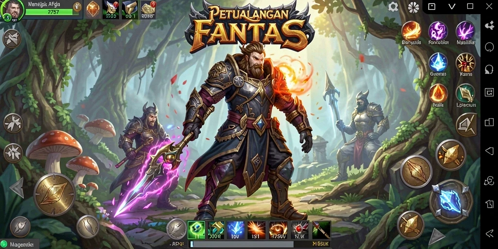 Tangkapan layar memperlihatkan aksi pertandingan seru dalam ARPG.