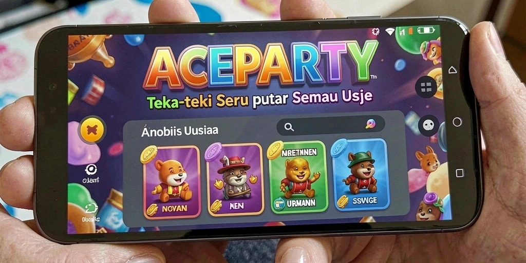 Tampilan gameplay ACEPARTY menampilkan berbagai teka-teki yang menantang.