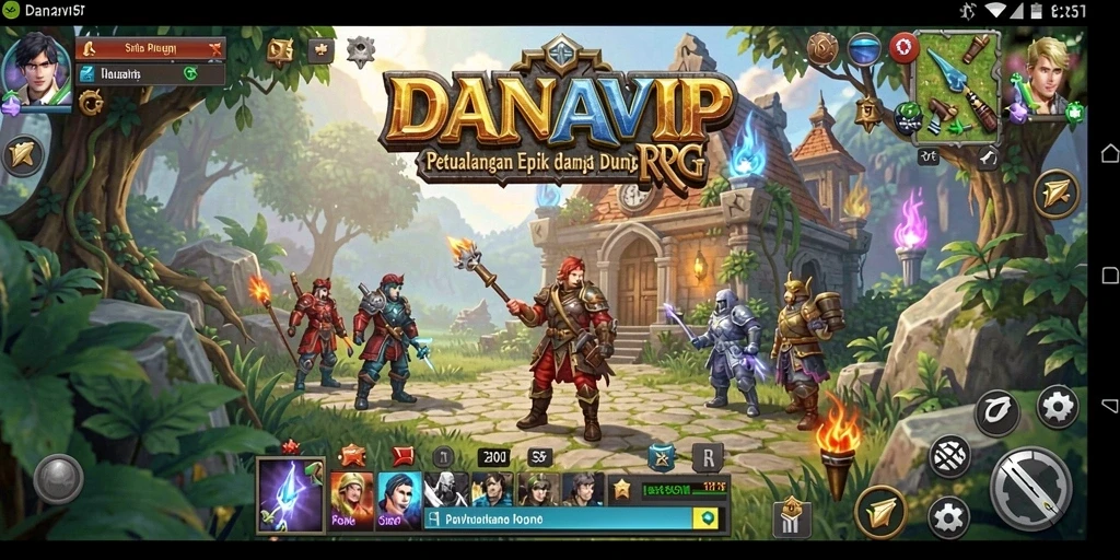 Screenshot memperlihatkan gameplay seru dan pertarungan di DANAVIP.