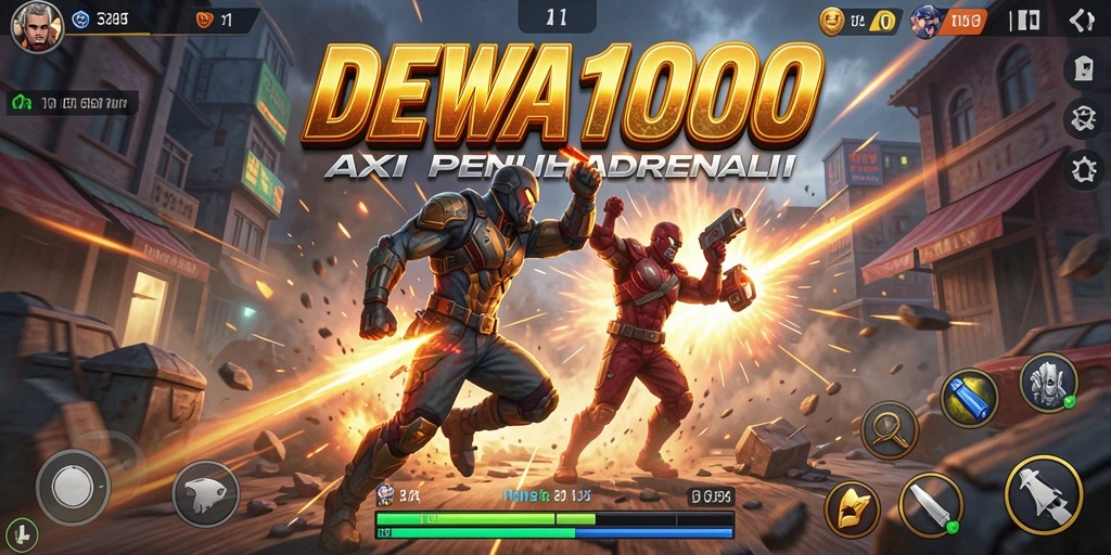 Screenshot DEWA1000 menampilkan aksi pertarungan yang mendebarkan.