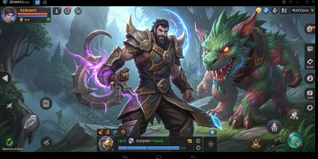 Screenshot gameplay DEWAPG menampilkan pertarungan epik dalam dunia MMORPG.