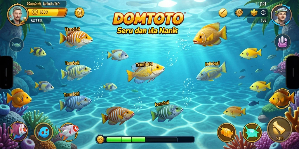 Tampilan menarik dari gameplay Tembak Ikan DOMTOTO.