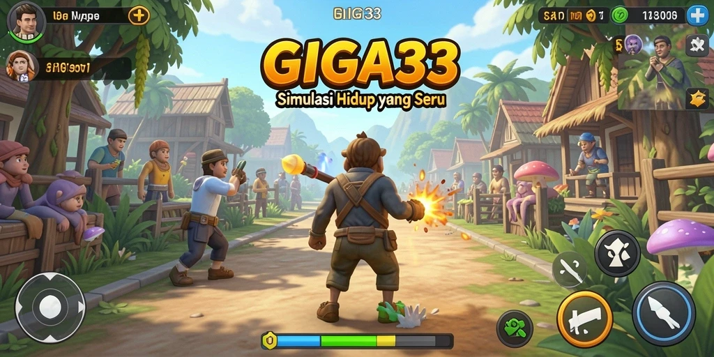 Tampilan gameplay GIGA33 yang menarik dan interaktif dalam simulasi kehidupan.