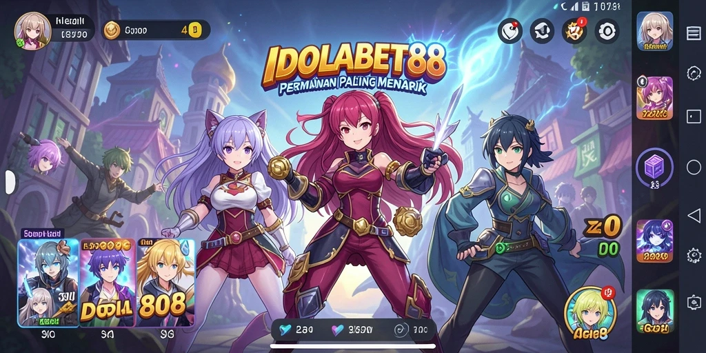 Tampilan screenshot gameplay Anime IDOLABET88 yang menakjubkan.