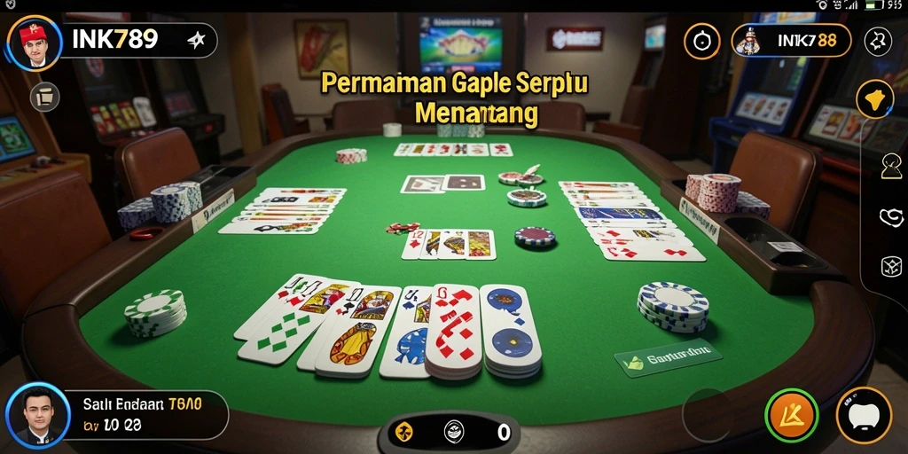 Tampilan gameplay Gaple yang menarik dan menyenangkan.