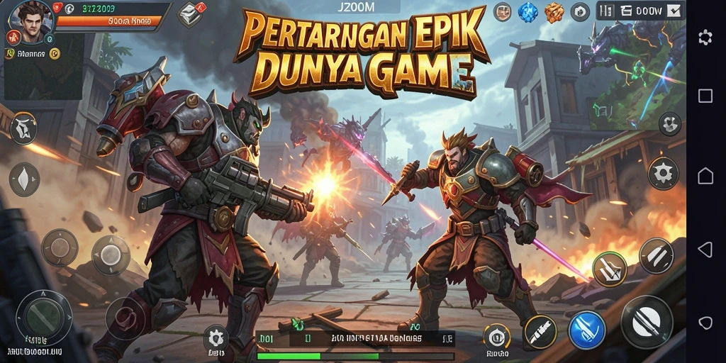 Tampilan gameplay J200M yang seru dan mendebarkan saat pertarungan berlangsung.