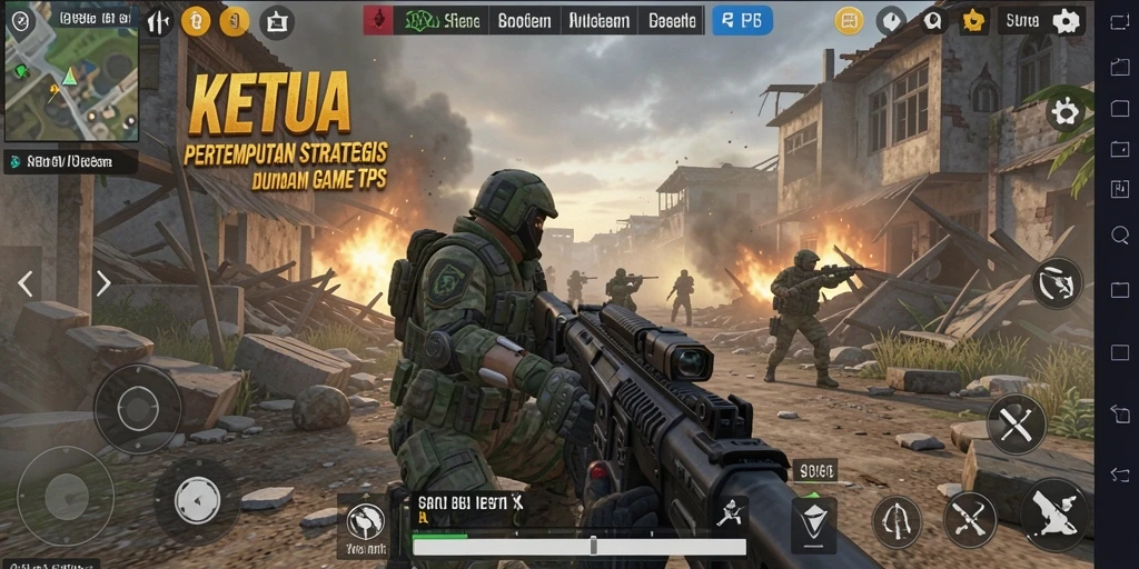 Screenshot gameplay KETUA yang mendebarkan dalam pertempuran TPS.