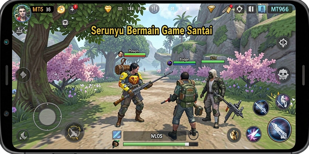 Tangkapan layar utama menampilkan gameplay santai di MT966.