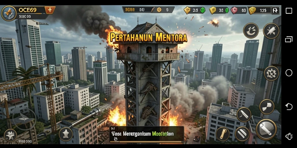 Screenshot menunjukkan gameplay menegangkan dari OCE69 saat melawan musuh.