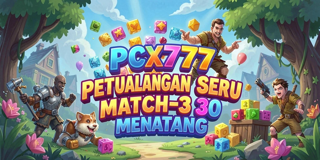 Tampilan gameplay seru PCX777 dengan tantangan Match-3 yang berwarna-warni.