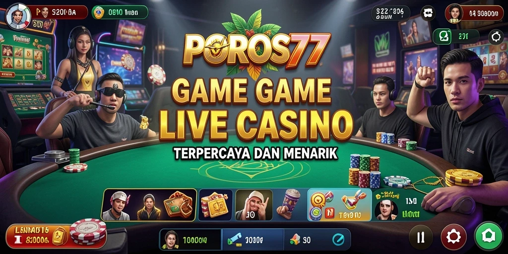 Tampilan gameplay POROS77 yang dinamis dan menarik dalam Live Casino.