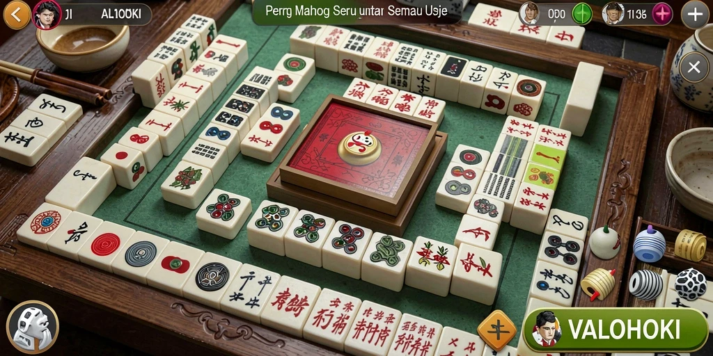 Tangkapan layar gameplay VALOHOKI yang menampilkan ubin Mahjong.