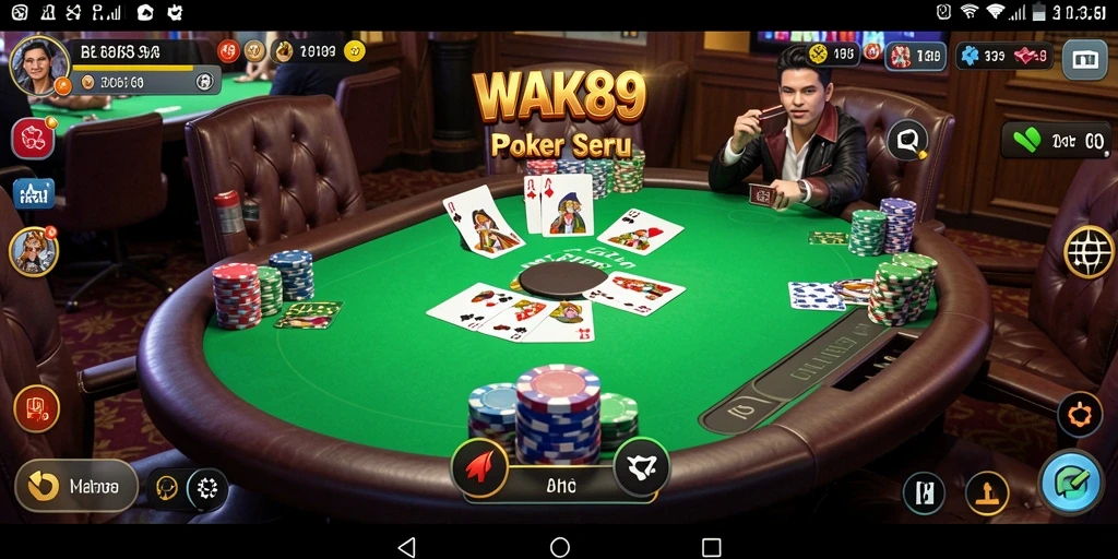 Tangkapan layar WAK89 menampilkan gameplay Poker yang mendebarkan.