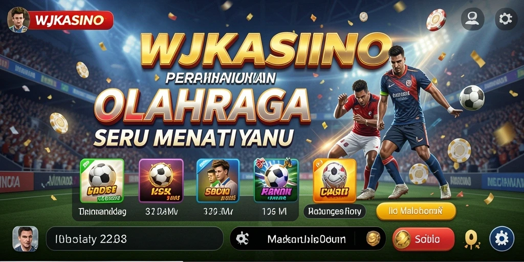 Tangkapan layar dari gameplay WJKASINO menampilkan pertandingan olahraga yang menegangkan.